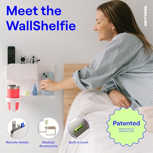 Black Floating Bedside Wall Shelf Organizer C62213