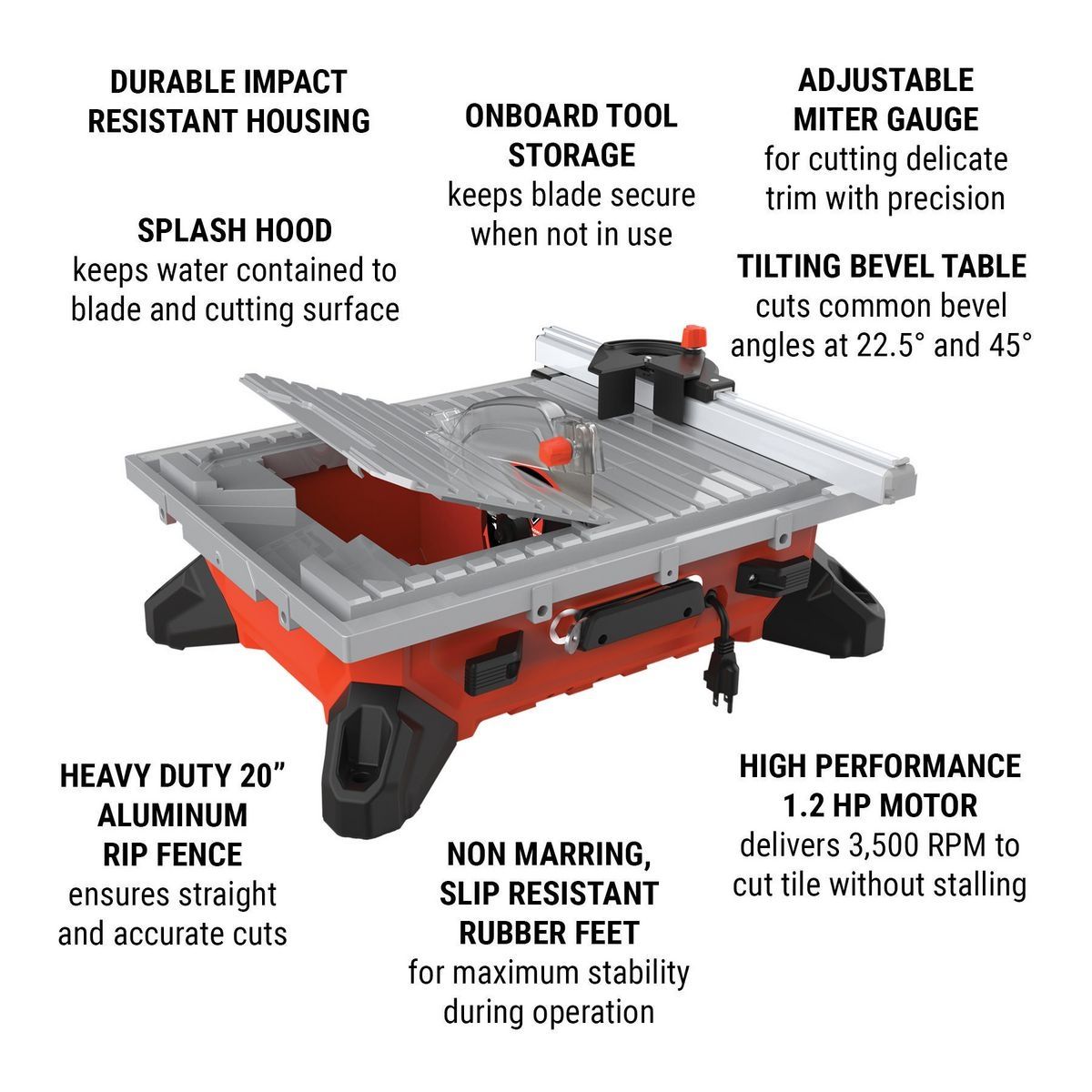 6.5 Amp 7 in. Table Top Wet Tile Saw Y476
