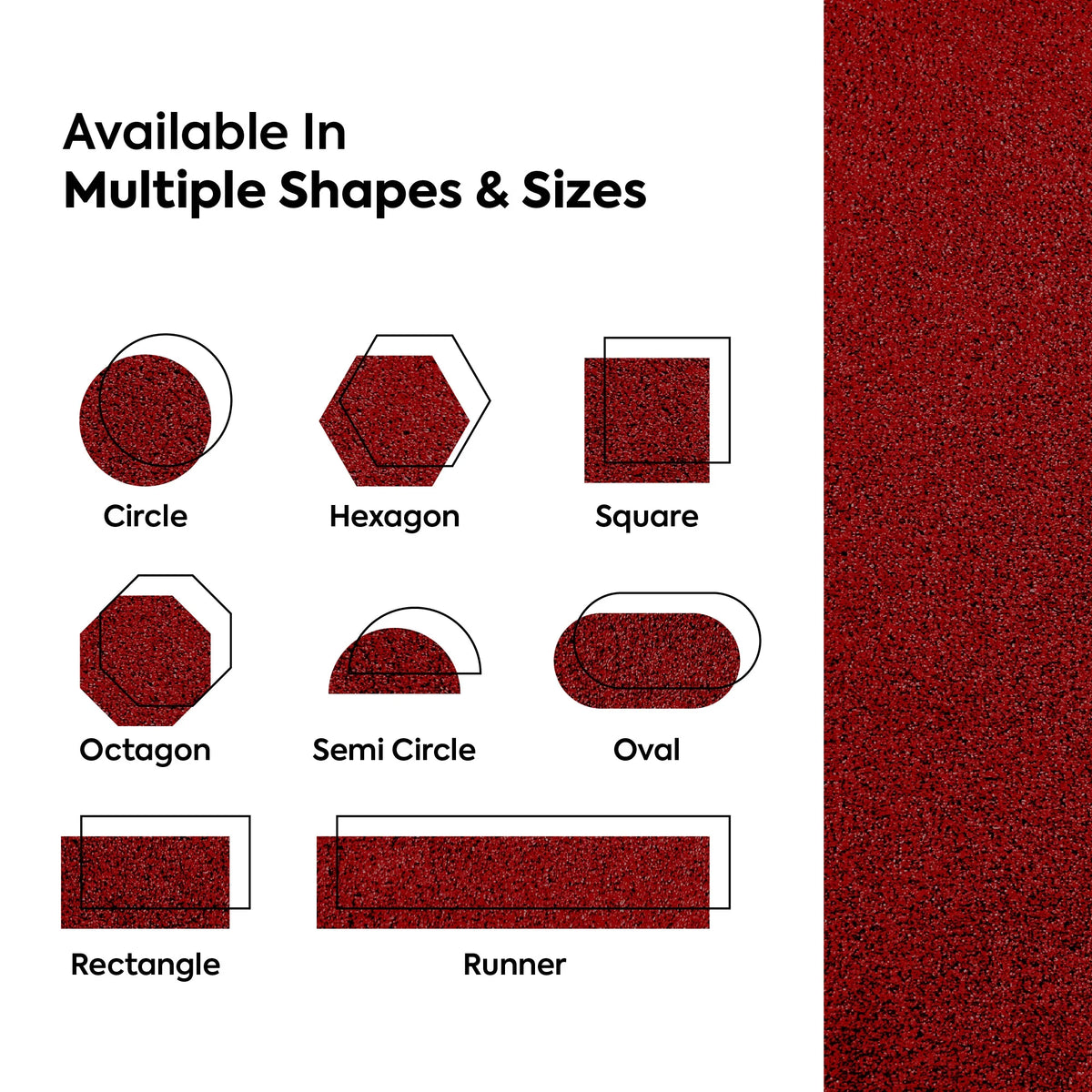 Red Plush Solid Color Runner Rug Z4993
