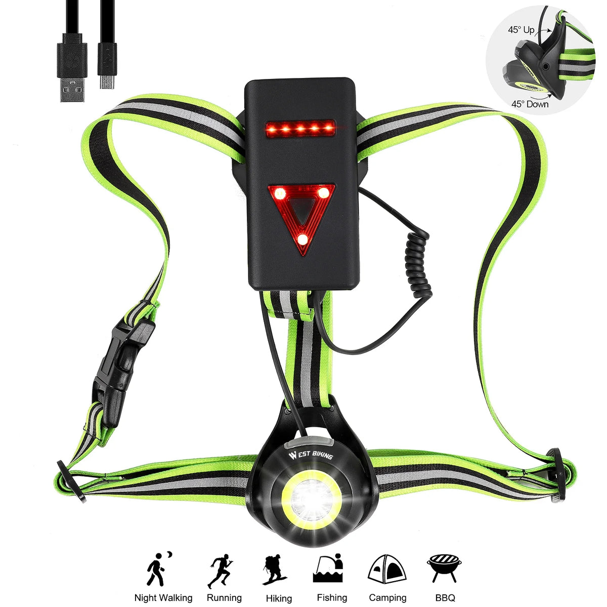 500 Lumens LED Chest Light with USB Rechargeable P604