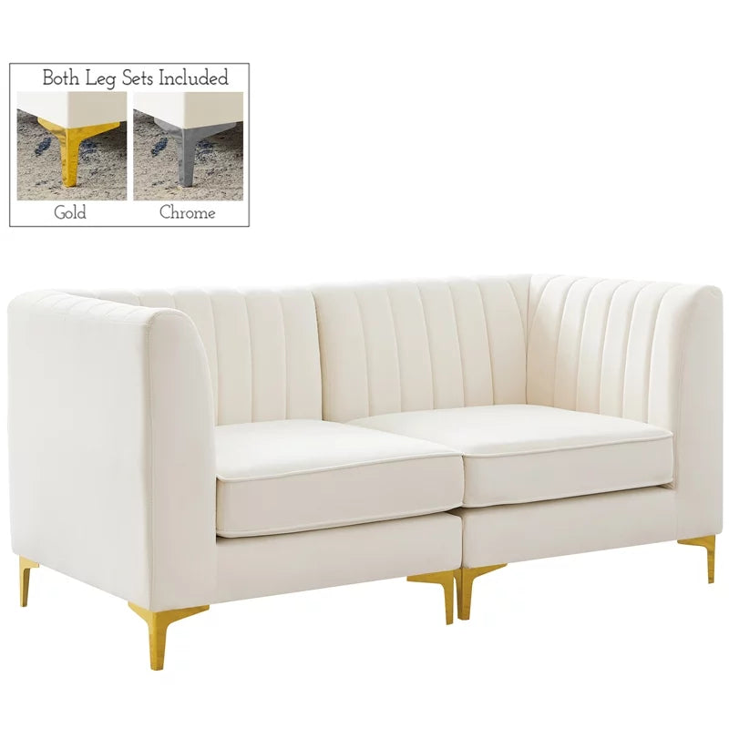 Cream Velvet Modular Sofa I916724