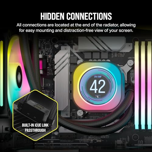 White 360mm Liquid CPU Cooler with LCD Screen X30867