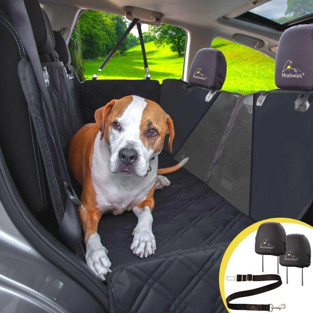 Black XL Dog Seat Covers with Mesh Design G859