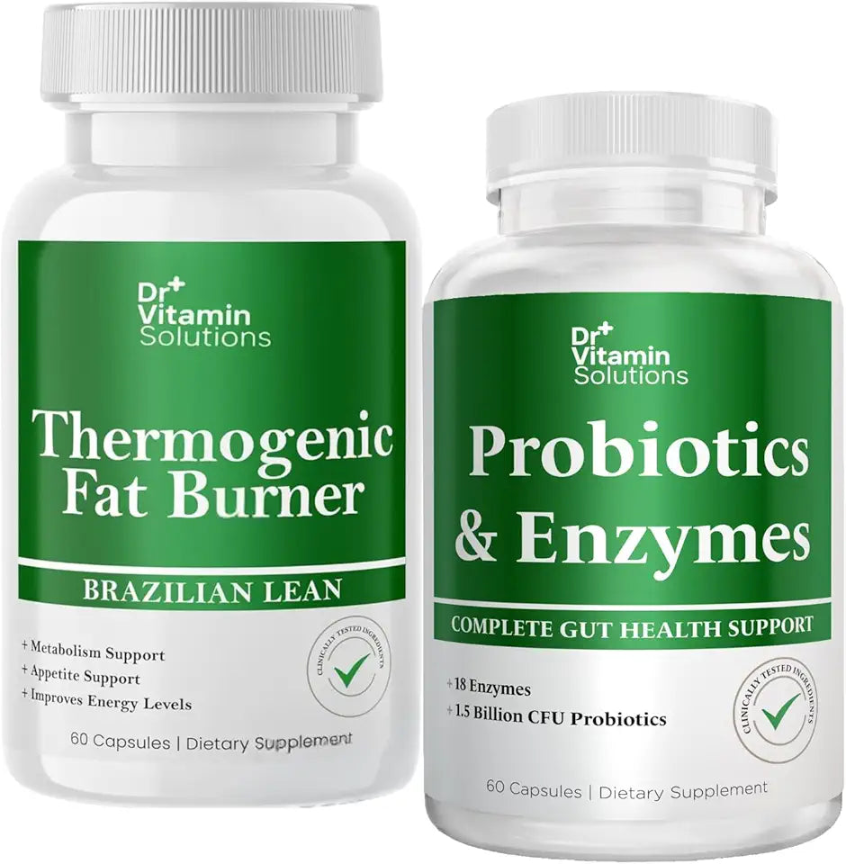90 Caps Thermogenic Fat Burner & Probiotics Digestive Enzymes Q6325