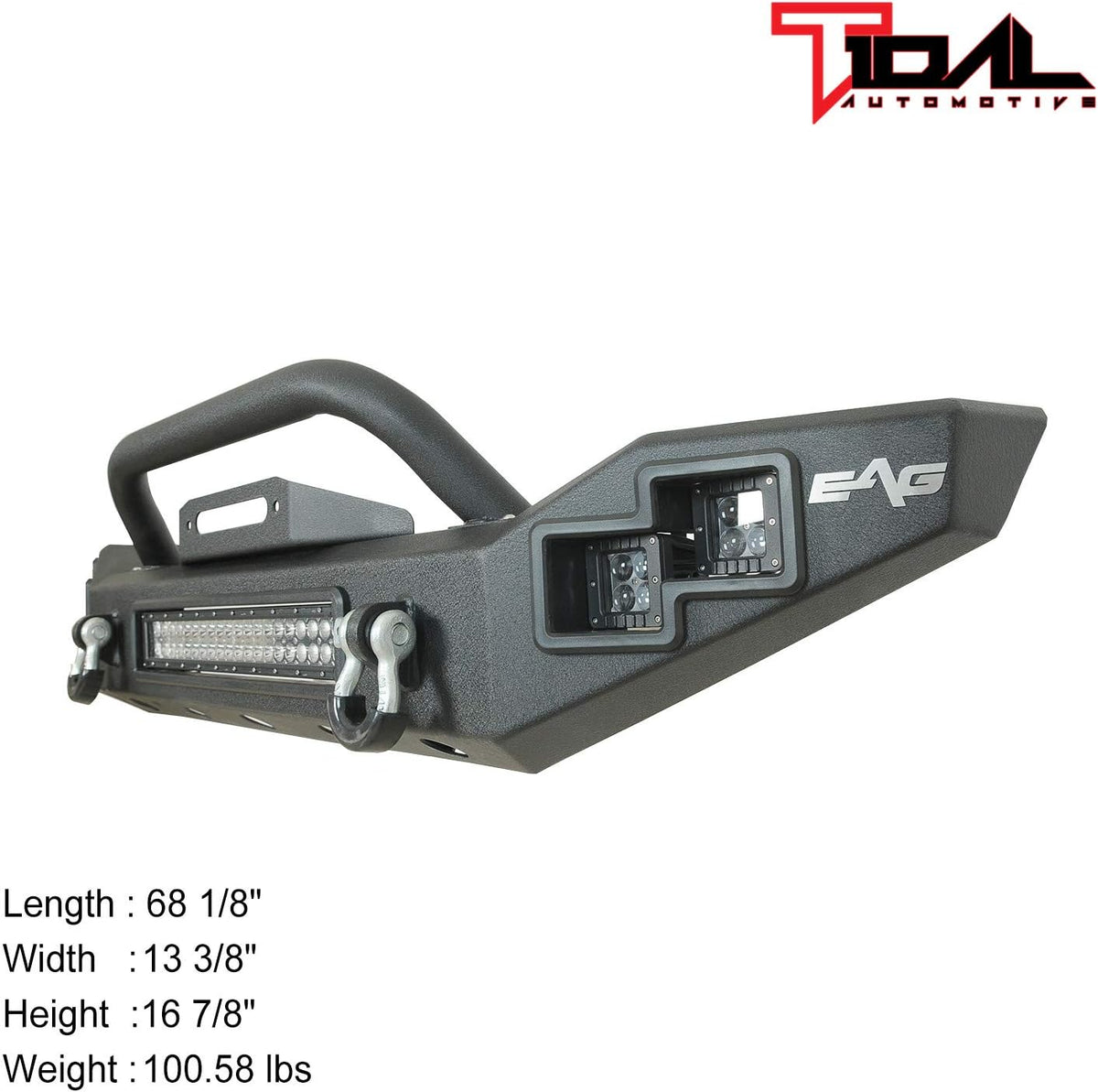Full Width Front Bumper with LED Light Bar and Winch Plate N23363