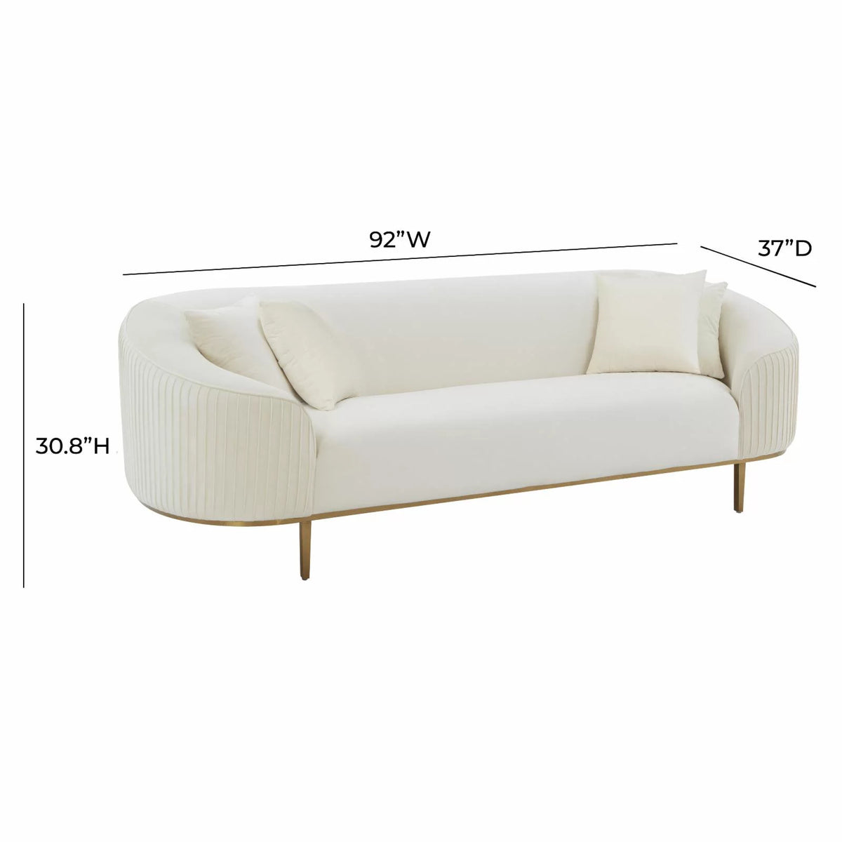 Pleated Velvet Sofa W956749