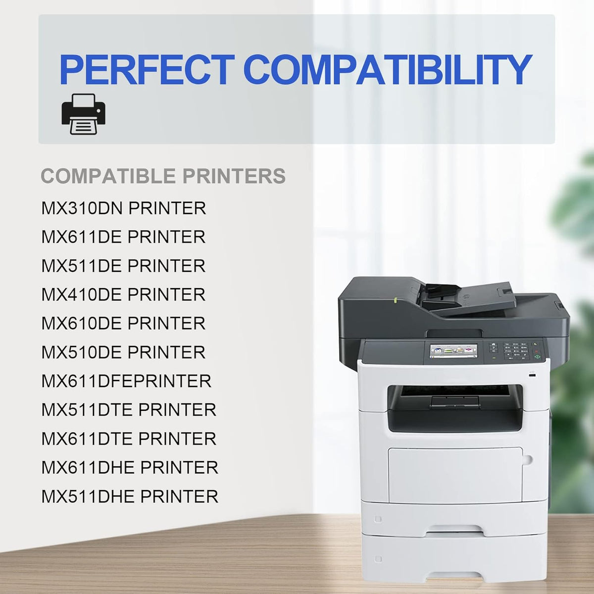 2 Black Toner Cartridges for Lexmark MX310 MX611 MX511 MX410 MX610 MX510 Printer C37696