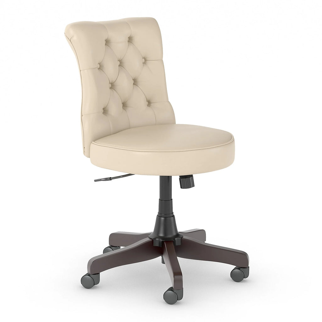Antique White Leather Tufted Office Chair W2382