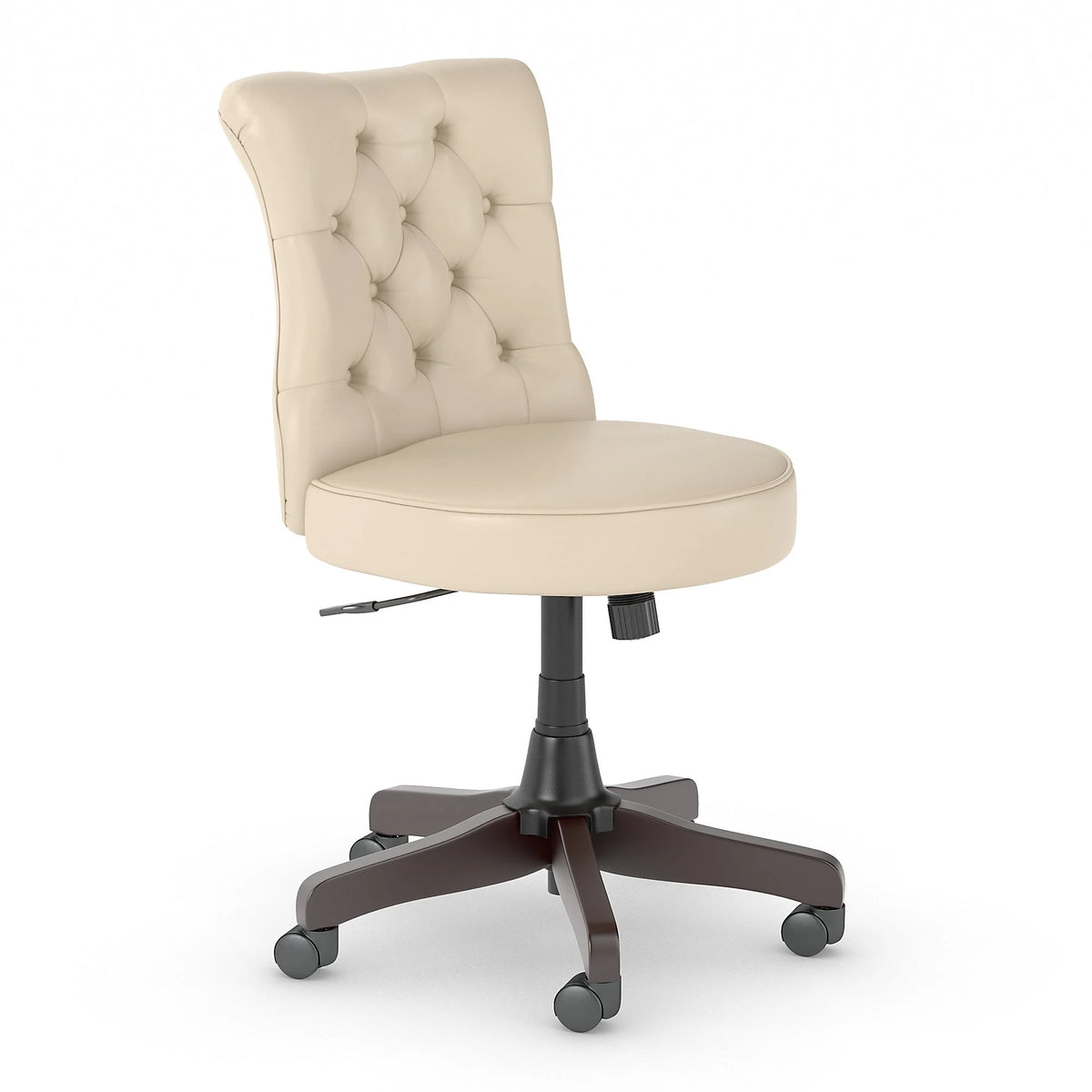 Antique White Leather Tufted Office Chair W2382