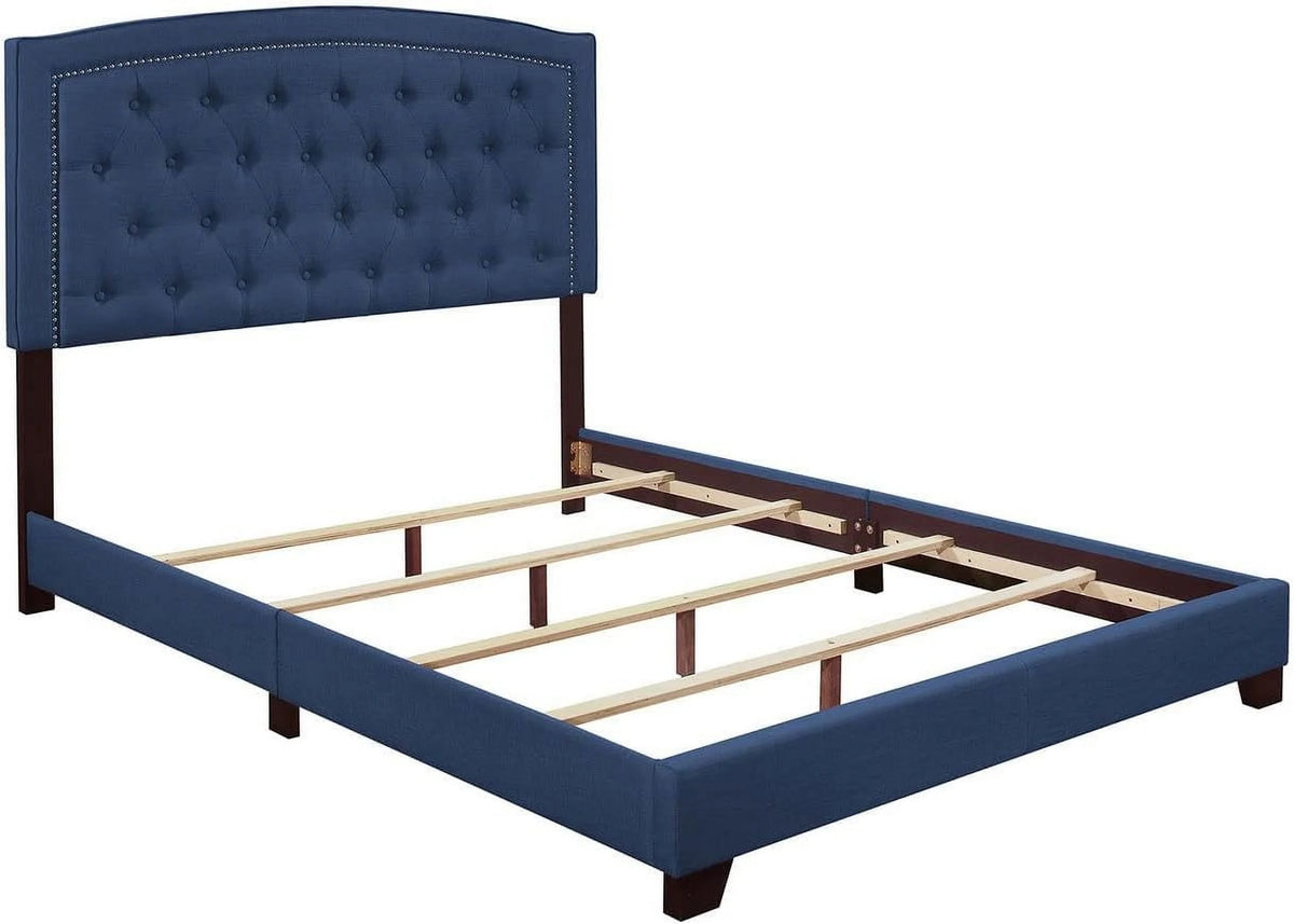 Queen Size Dark Grey Upholstered Bed Frame Q418587