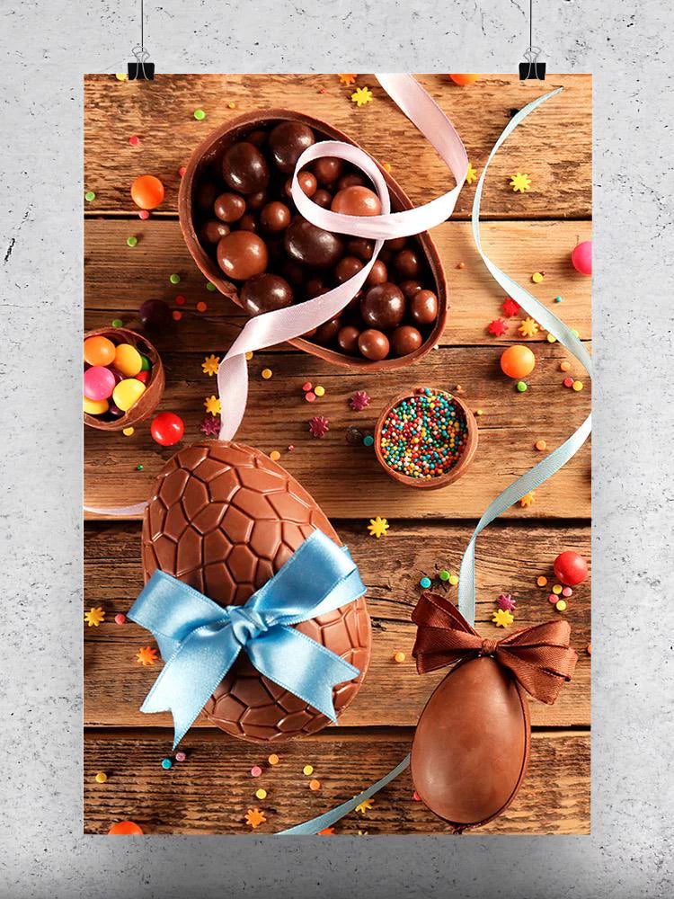Chocolate Easter Eggs With Bows Poster Z187