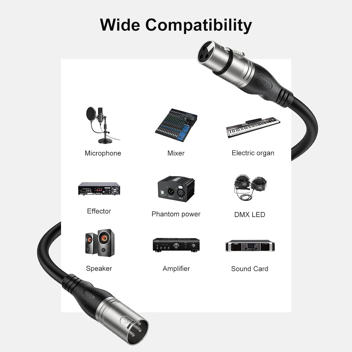 100 Ft XLR Microphone Cable, Black Z45521