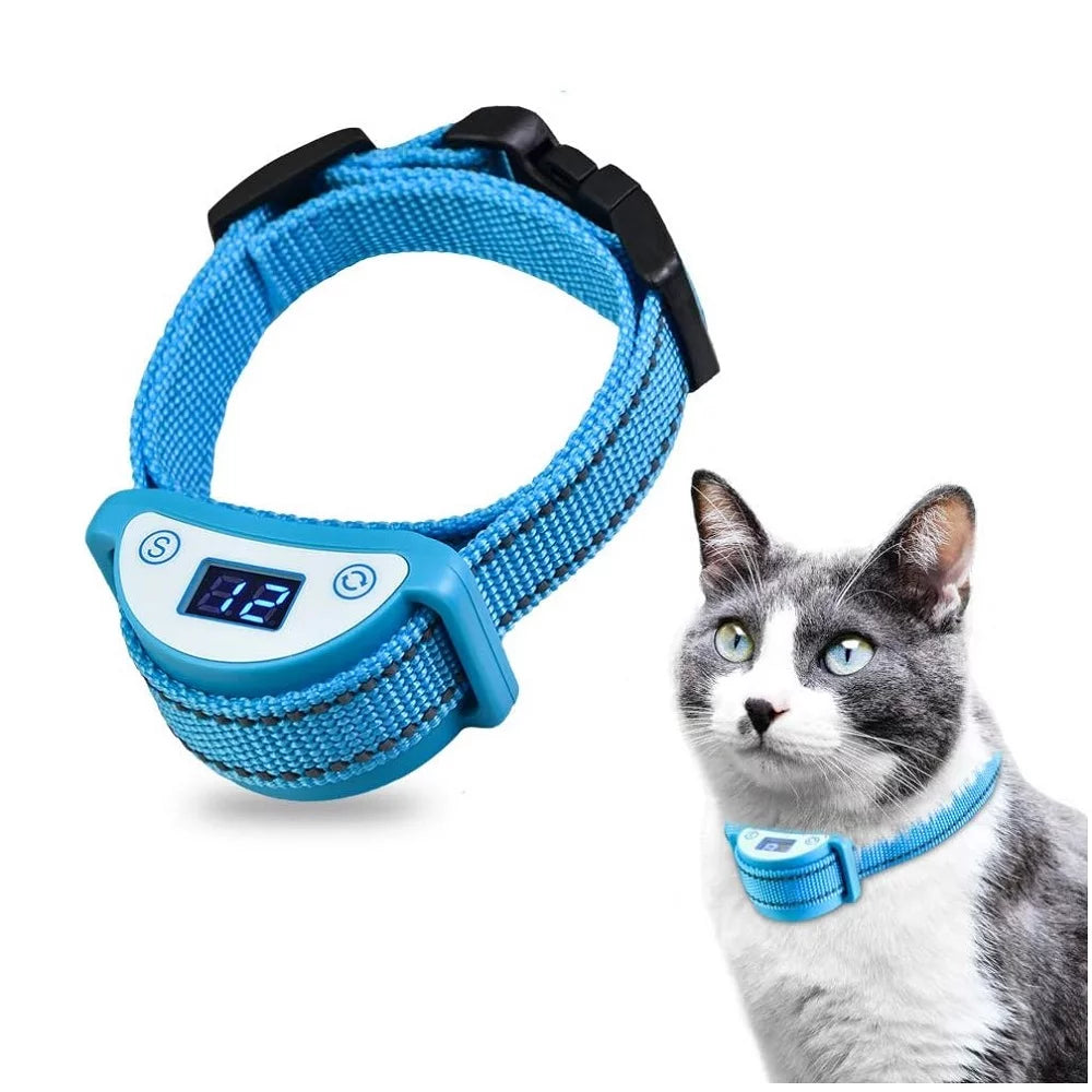 Cat Shock Collar with Sound Vibrate and Shock 3 Working Modes Waterproof Rechargeable Z438