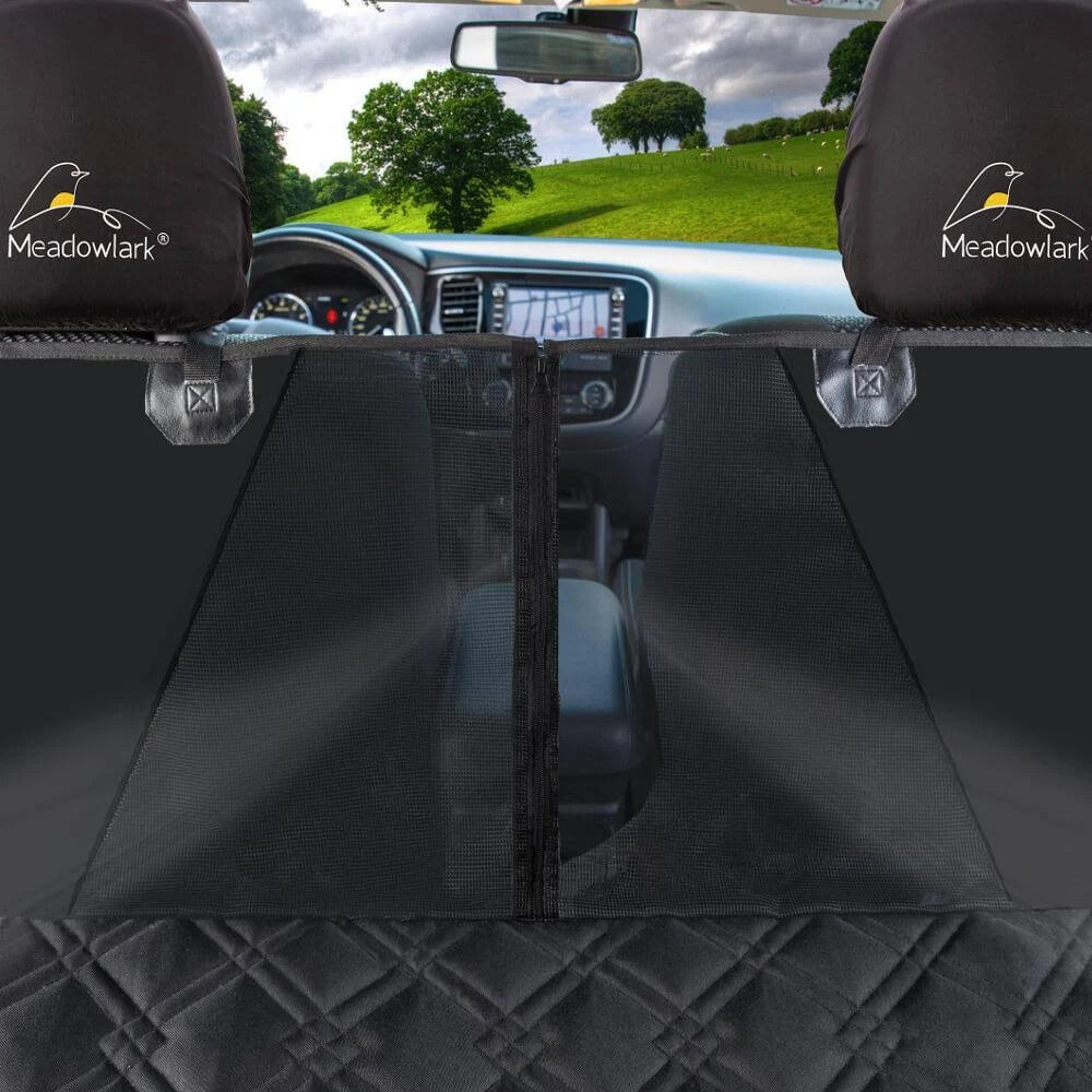 Black XL Dog Seat Covers with Mesh Design G859