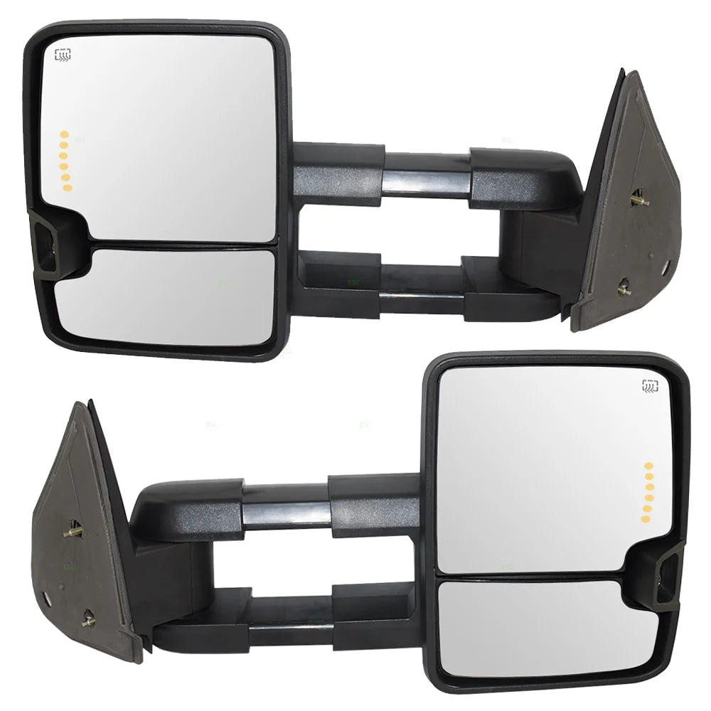 Power Heated Telescopic Towing Mirrors Chrome Cap G9908