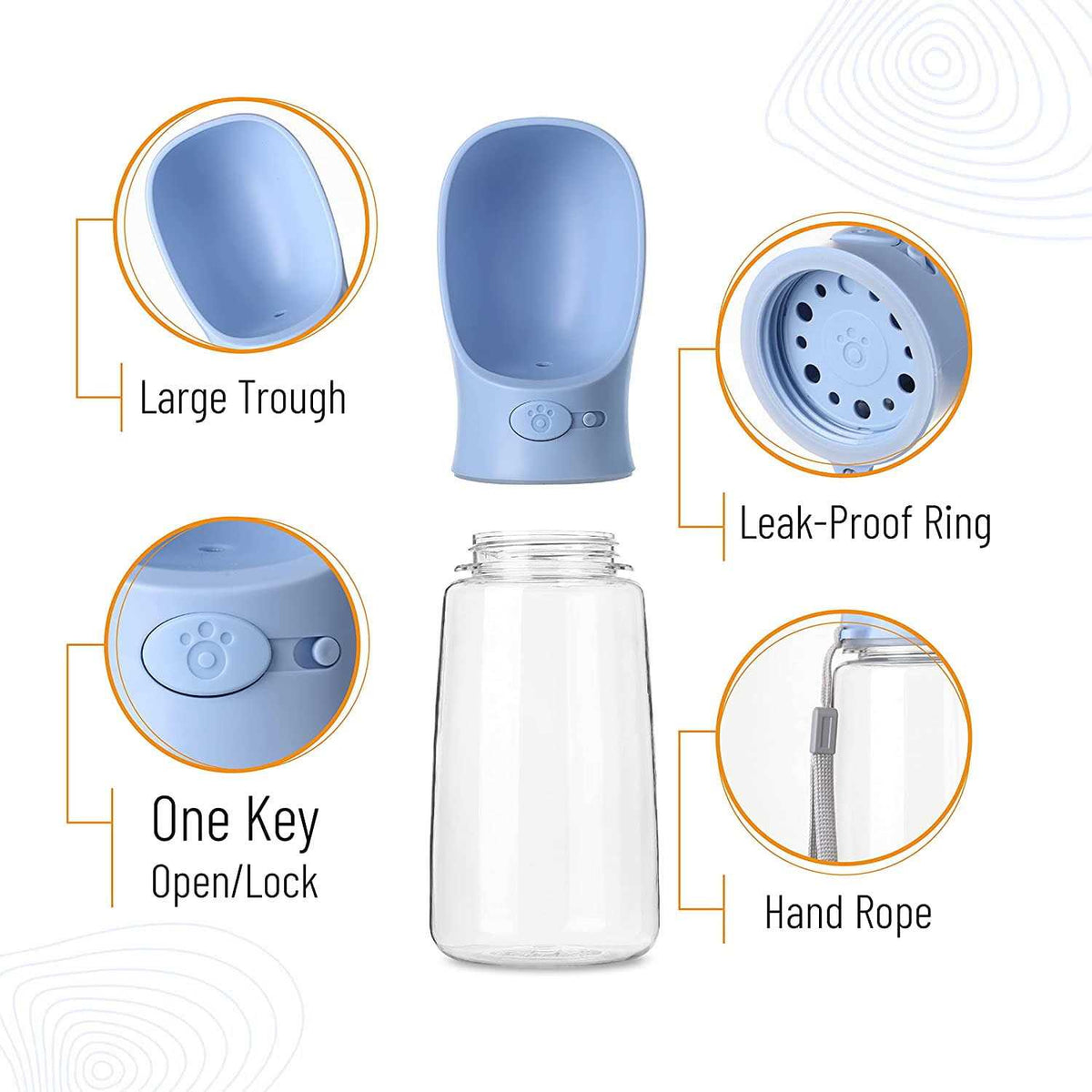 Blue 19oz Portable Dog Water Bottle D632299
