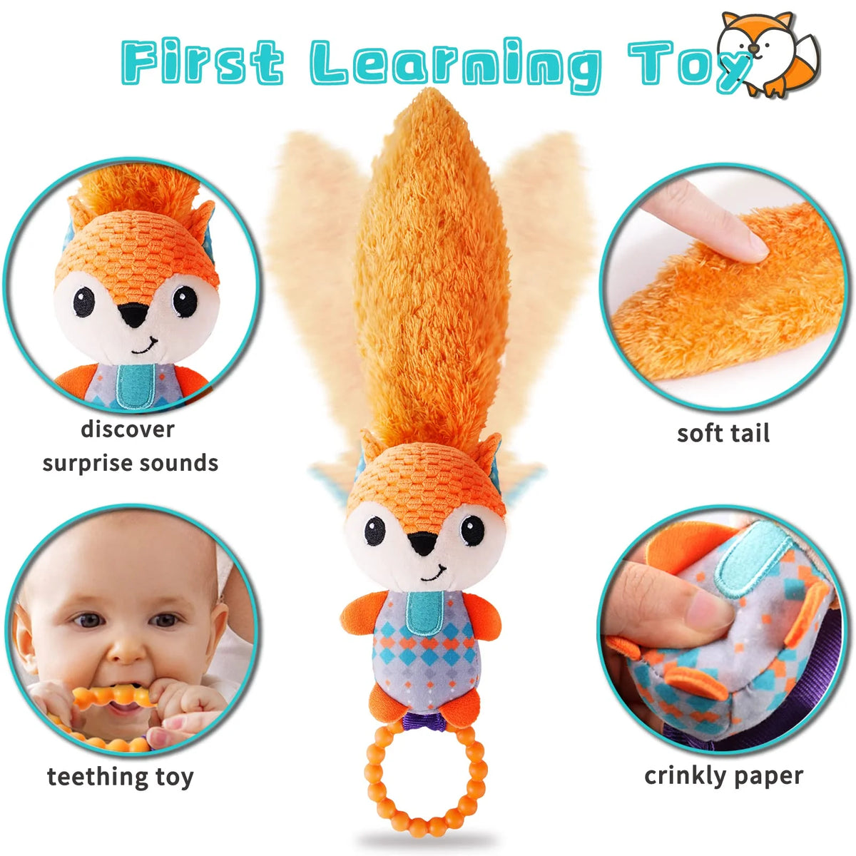 Multicolor Baby Rattles & Plush Rings Teether Toy P7550