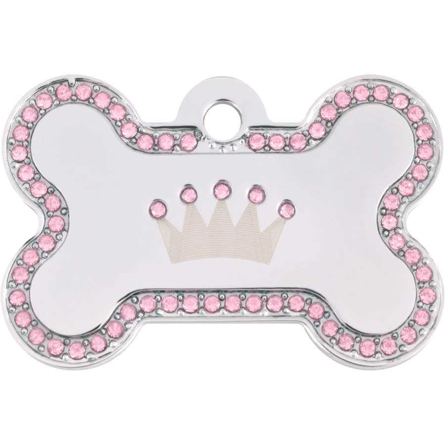 Dog Tag with Crown and Crystals C73513