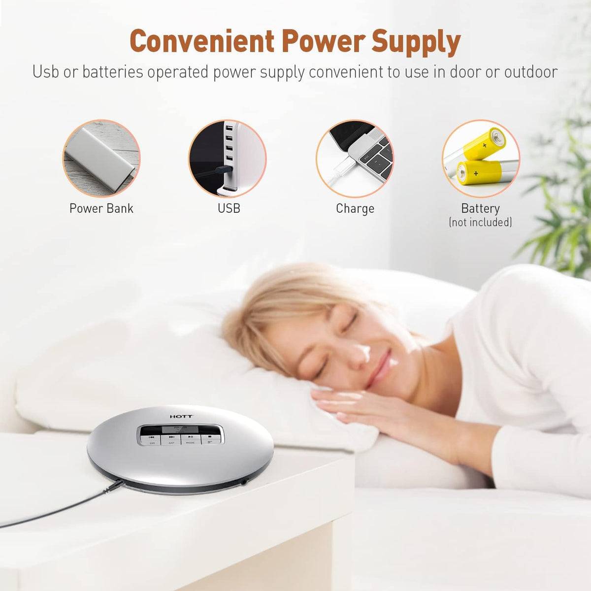 Portable CD Player with Anti-Skip Protection and Headphones A3275