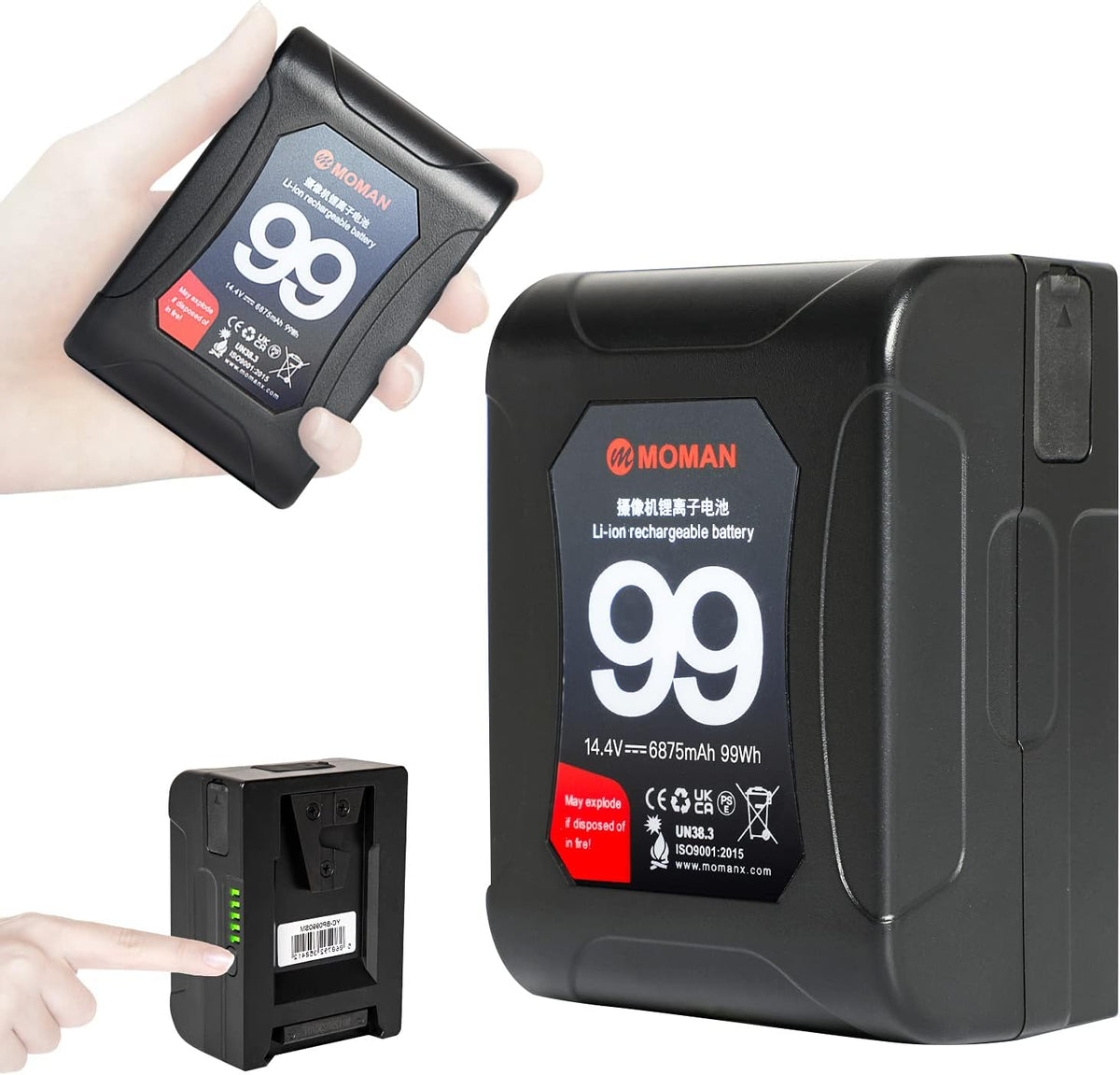 V Mount Battery 99Wh 15A Draw with Dual D-Tap & USB Outputs J241