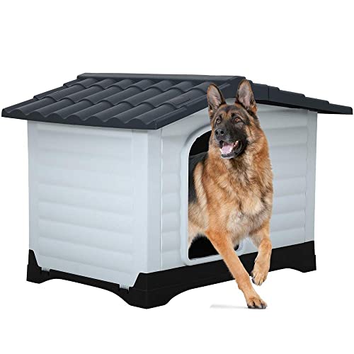 All Weather Plastic Dog House with Elevated Floor 26 Inch R930
