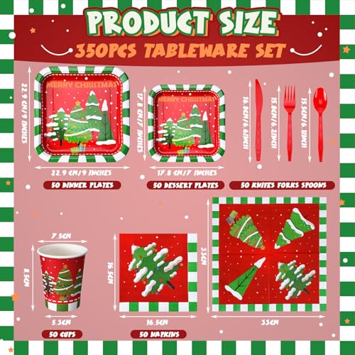 350 Pcs Disposable Paper Plates and Napkins Set Z5756