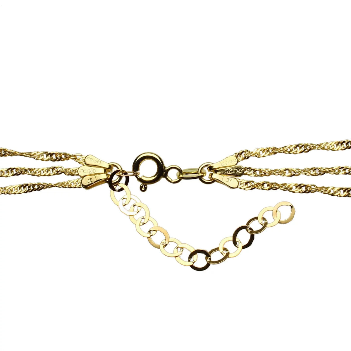Sterling Silver Multi-Strand Gold-Flashed Chain Necklace I73334