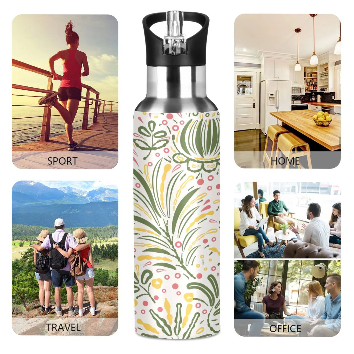 Stainless Steel Insulated Water Bottle with Straw Lid N328237