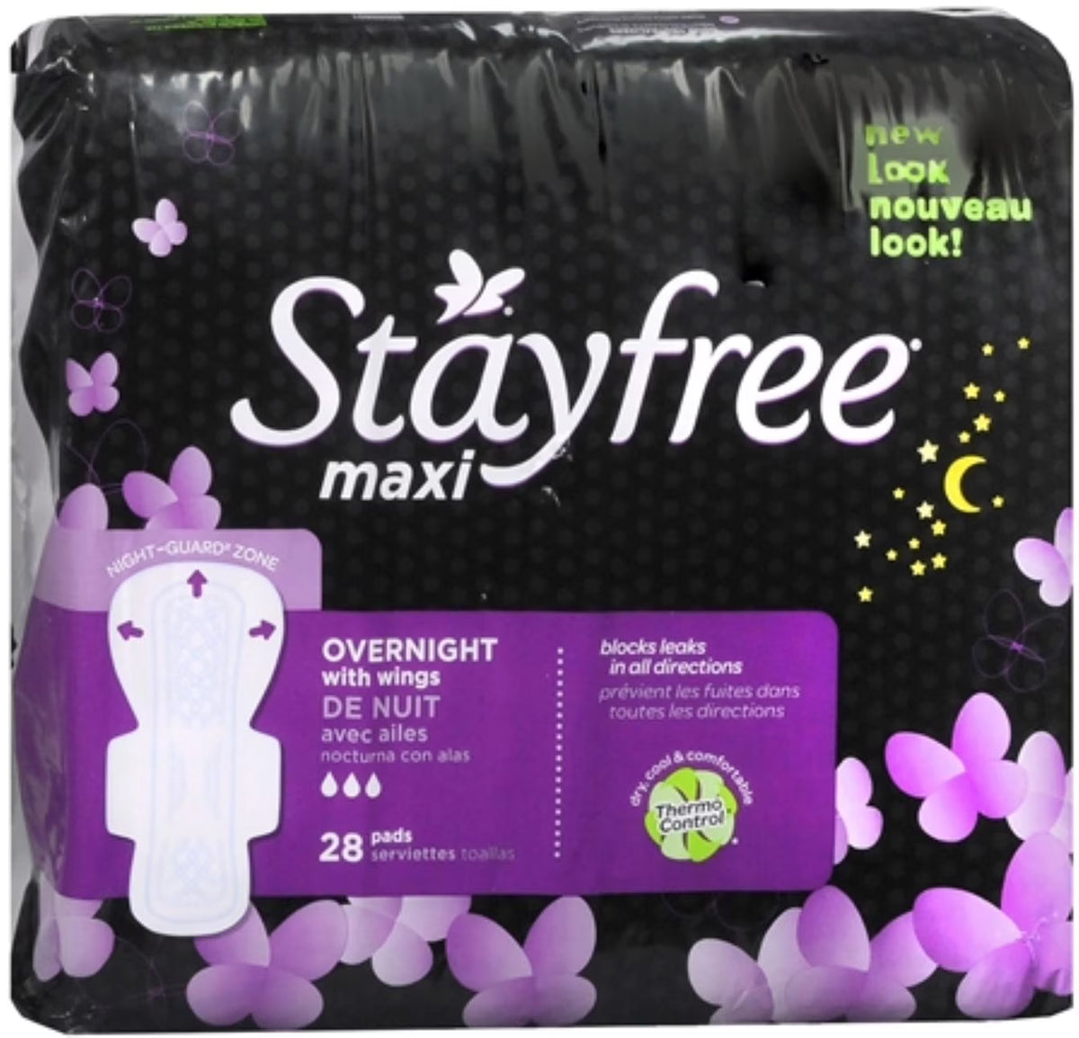 Overnight Maxi Pads With Wings 28 Each (Pack of 3) J4089