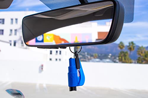 Emergency Keychain Car Escape Tool, 2-in-1 Seatbelt Cutter and Window Breaker, Black, Blue, Safety Yellow H656465
