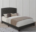 Queen Size Dark Grey Upholstered Bed Frame Q418587