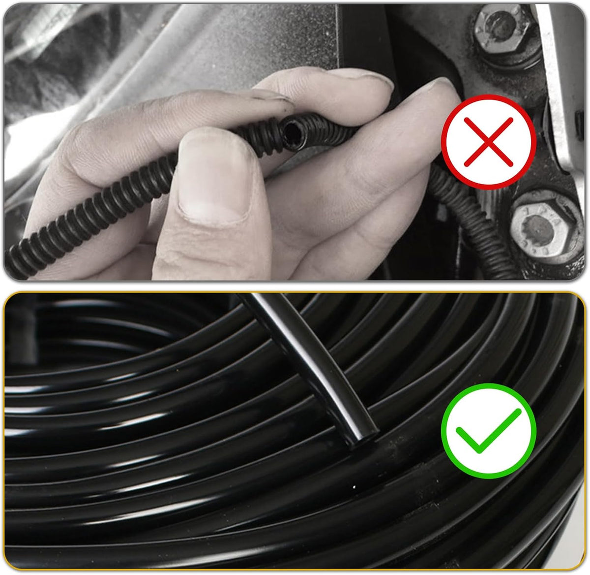 30 PCS Car Windshield Washer Hose Kit, 13Ft Rubber Washer Hose & 3 Type Hose Connectors (Black) D267890