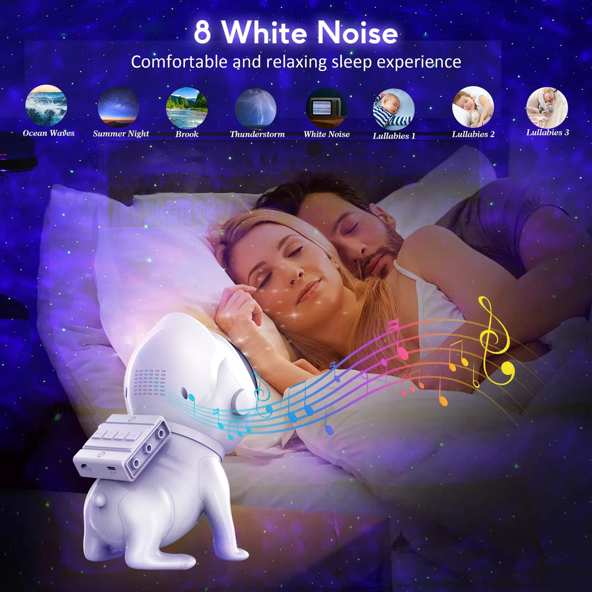 21 Color Modes Star Projector with Bluetooth Music Speaker O174