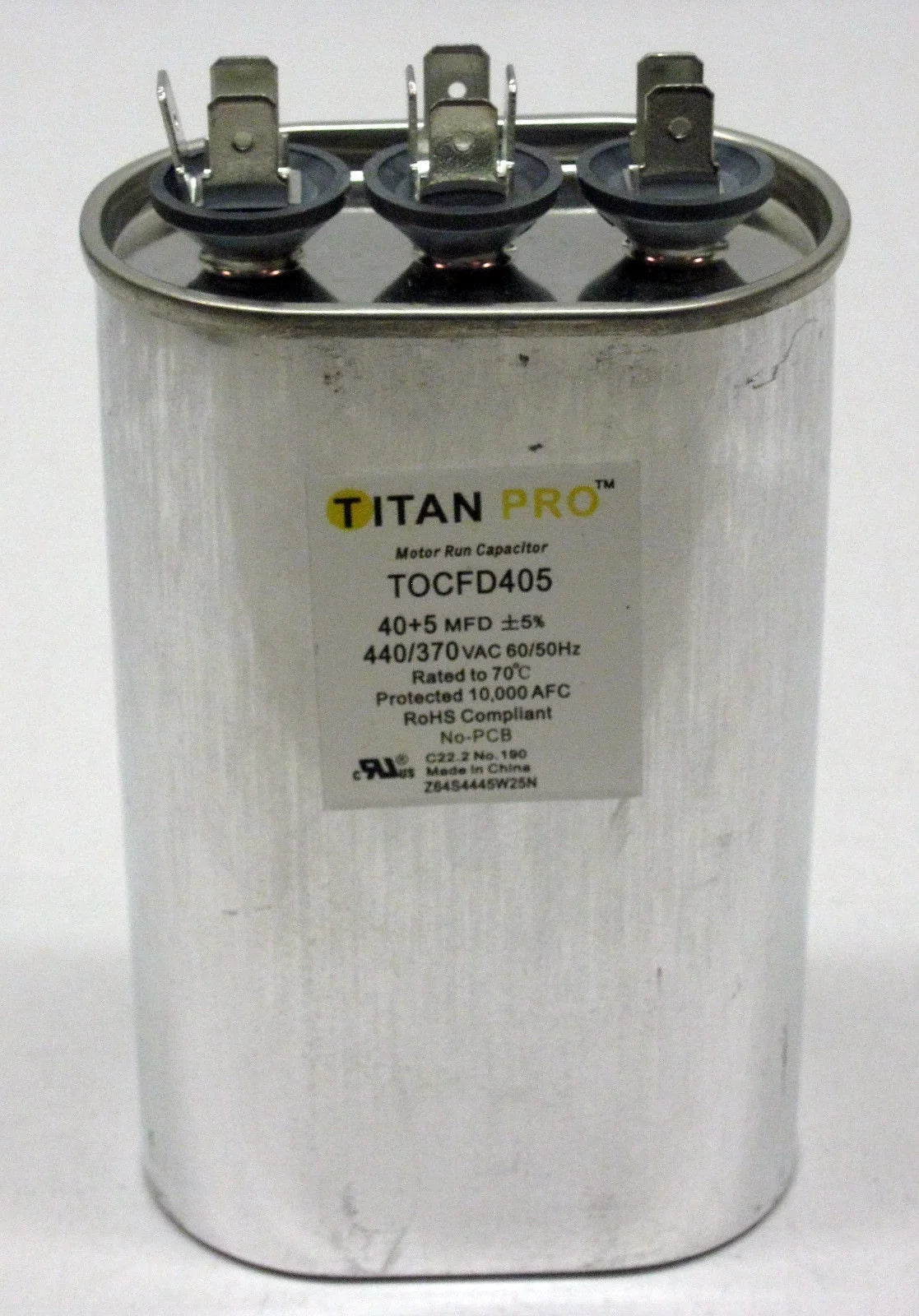 40/5 MFD/UF 440/370 Volts Oval Motor Run Capacitor P361