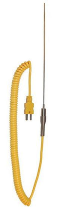 Type-K Thermocouple Probe, 8 inch L x 0.0625 inch Dia, Grounded Junction, 5 Feet Cable V77625