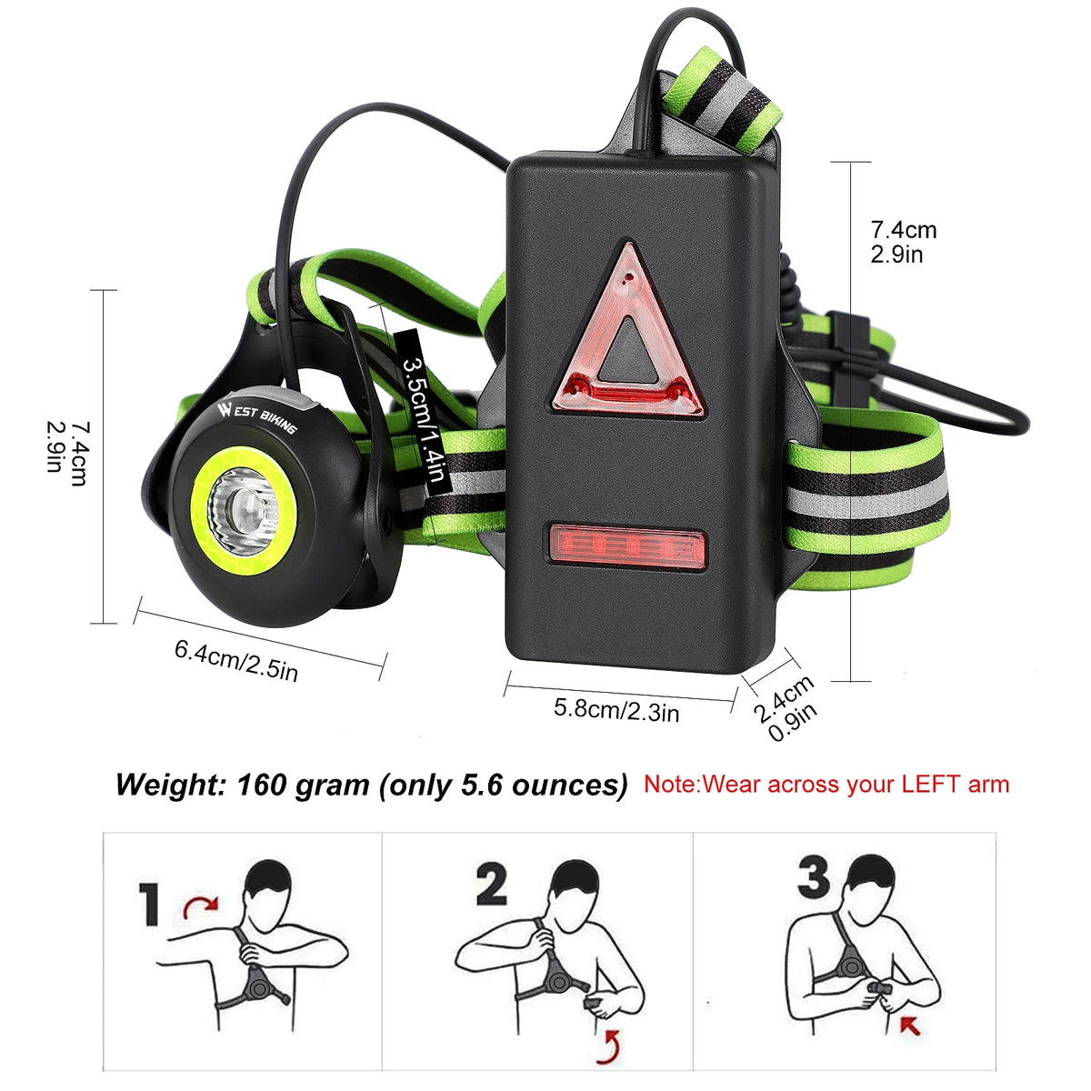 500 Lumens LED Chest Light with USB Rechargeable P604