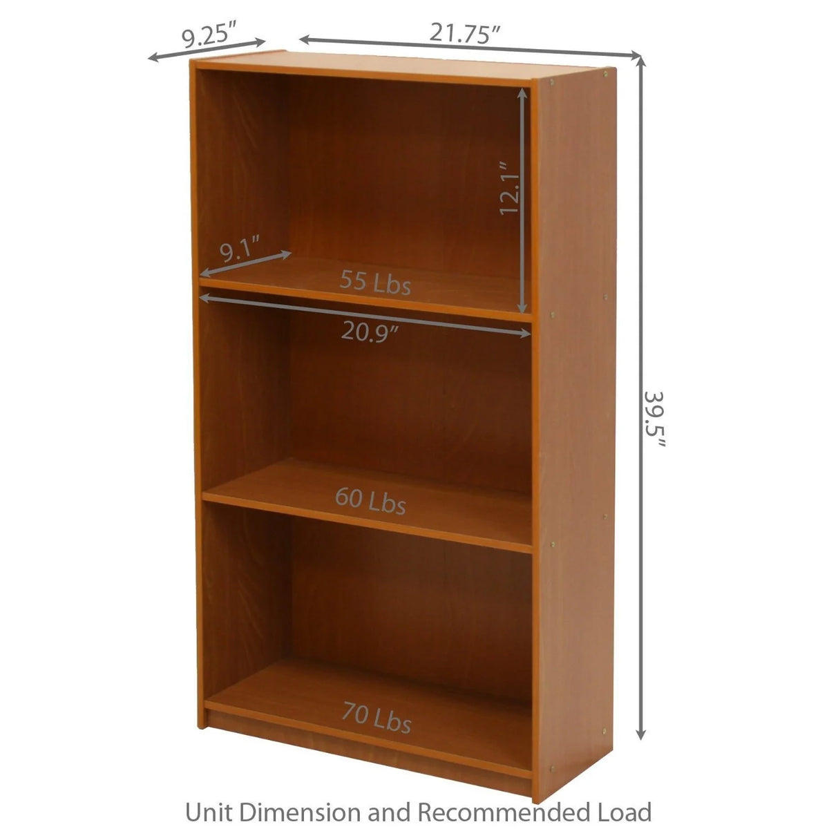 3-Tier Storage Shelves Bookcase T80743