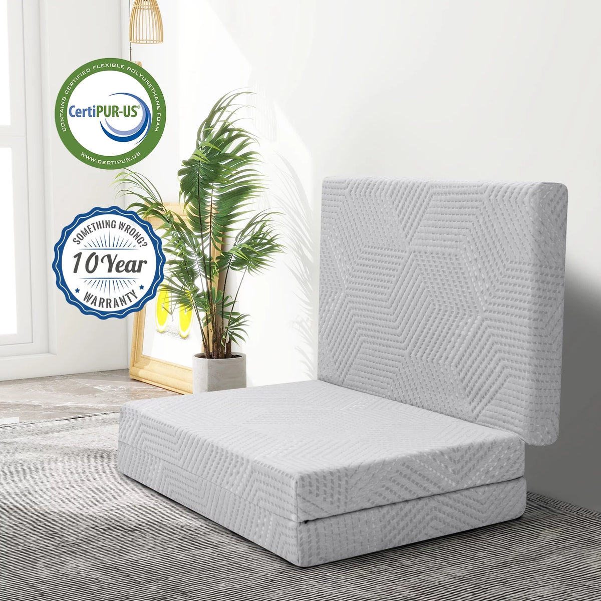 4 Inch Tri Folding Memory Foam Mattress E583