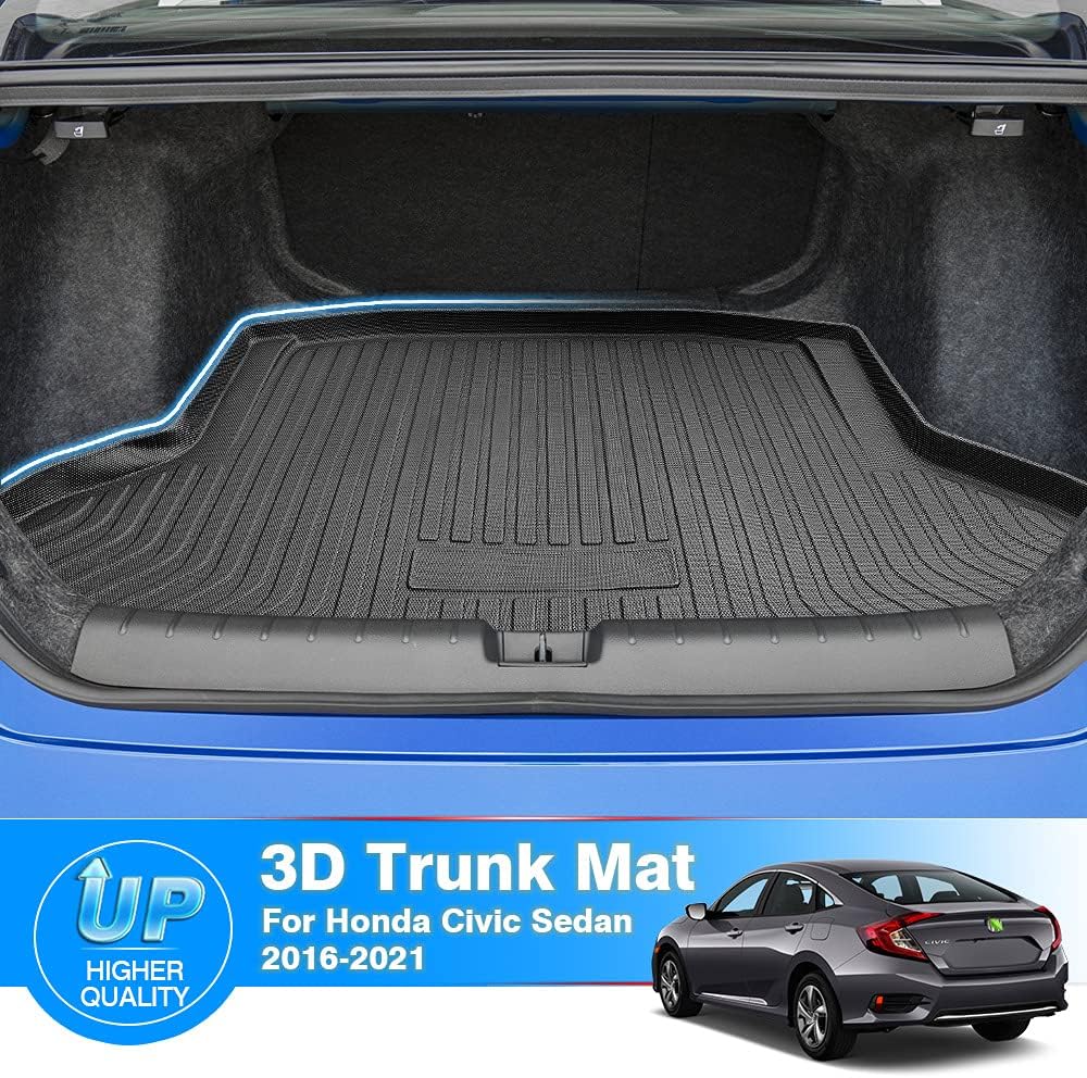 Trunk Mat Honda Civic Sedan 2016-2021 All Weather TPO Rear Cargo Liner Pack of 2 I9972