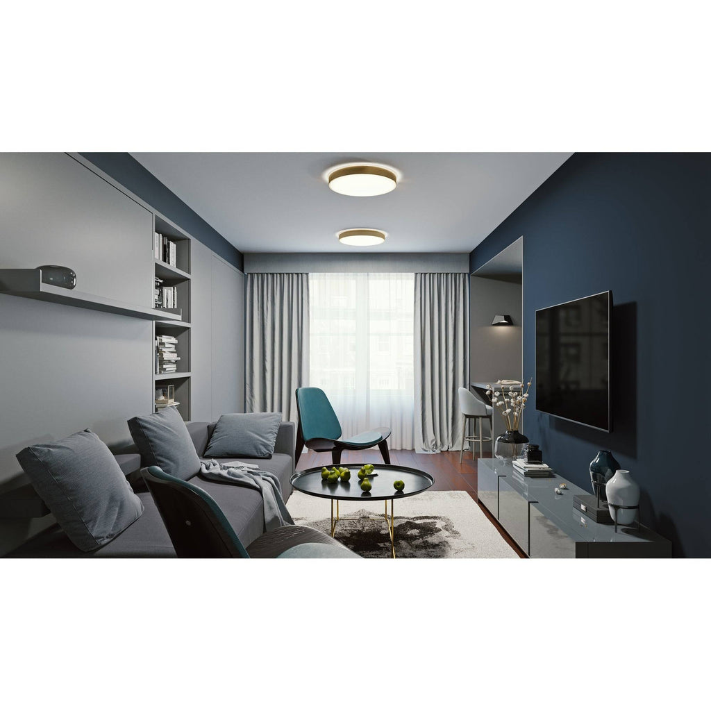 12 in. 2-Light Satin Brass LED Flush Mount G152874
