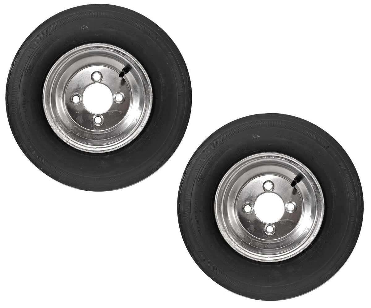 2-Pack Trailer Tire On Rim 4.80-8 4 Lug 6 Ply Galvanized Wheel K7182