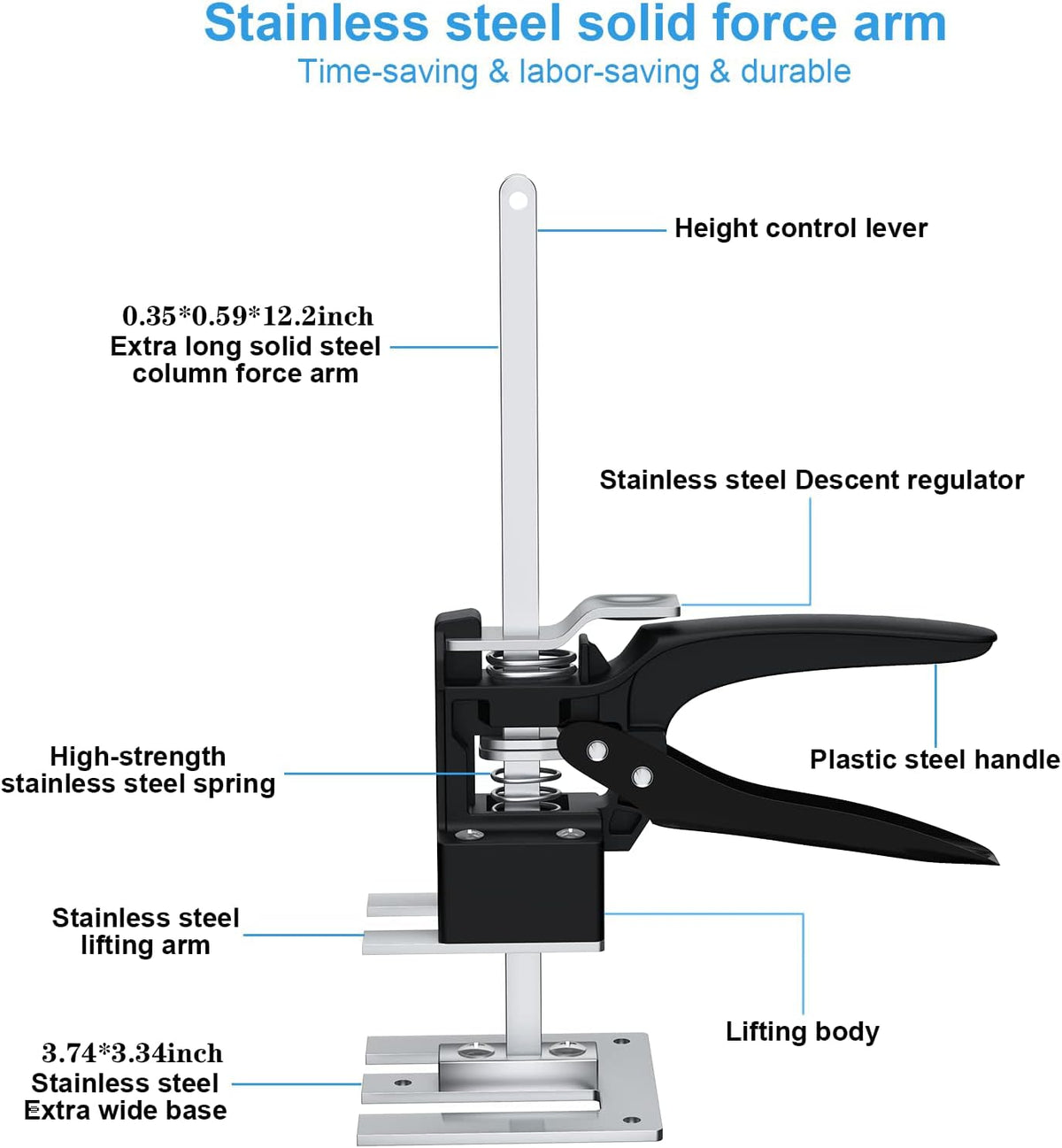 12inch Portable Height Adjustable Labor-Saving Arm Lift Jack (2PCS) L1102