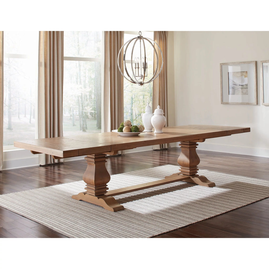 Rustic Smoke Double Pedestal Dining Table D244654