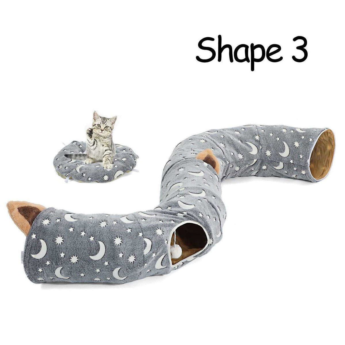 Collapsible Cat Tunnel Tube with Plush Ball Toys A6871