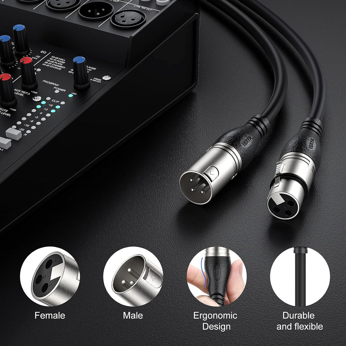 100 Ft XLR Microphone Cable, Black Z45521