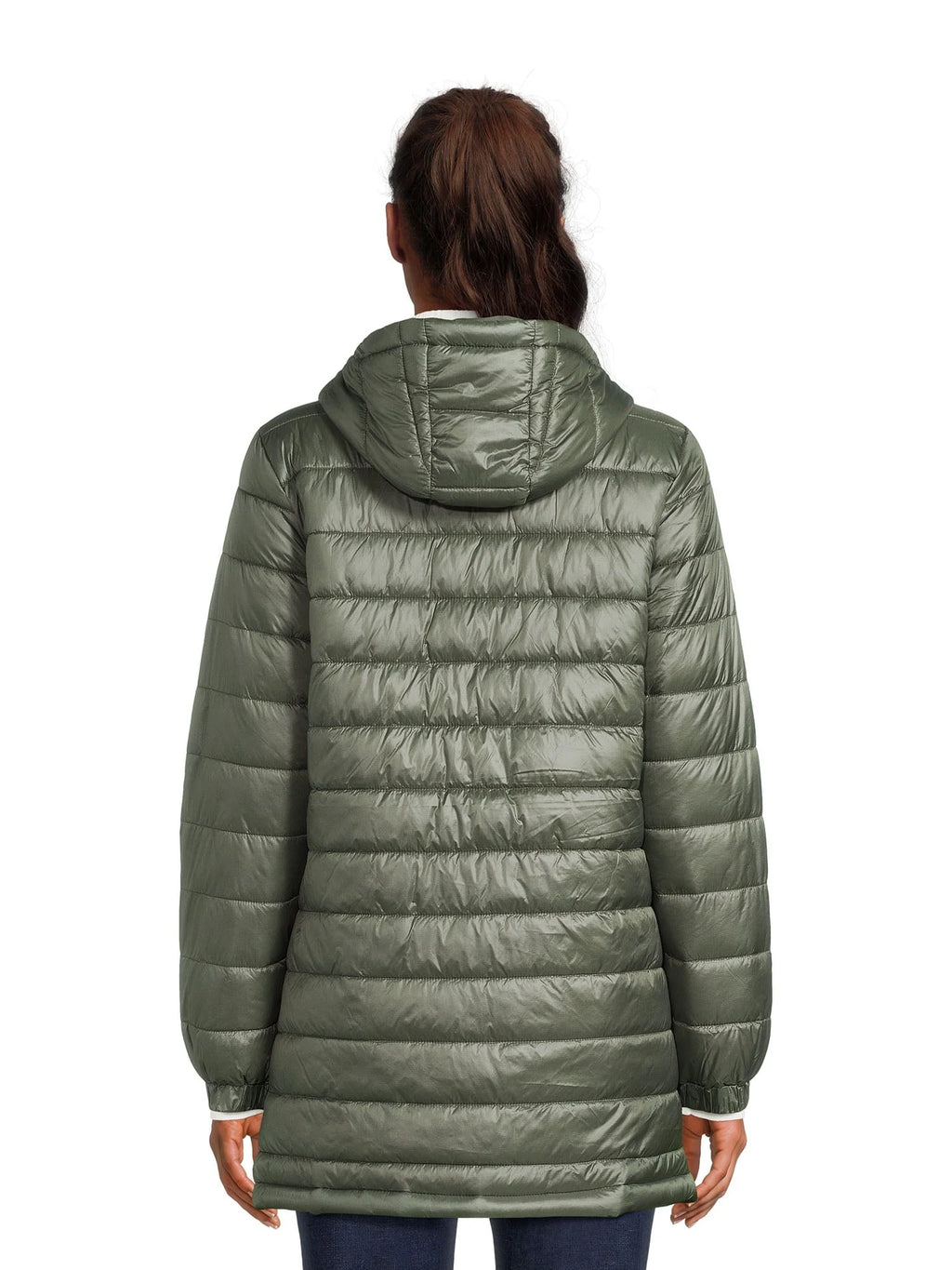 Women's Hooded Mid Length Puffer Jacket Y596336