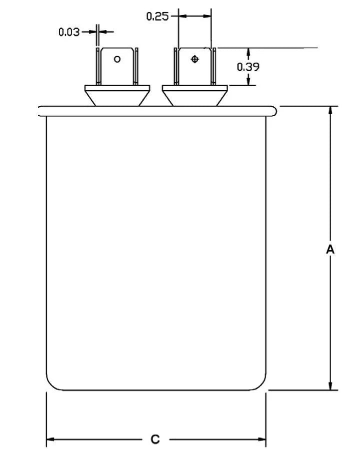 40/5 MFD/UF 440/370 Volts Oval Motor Run Capacitor P361