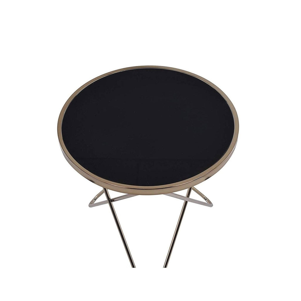 Black Glass End Table Q910