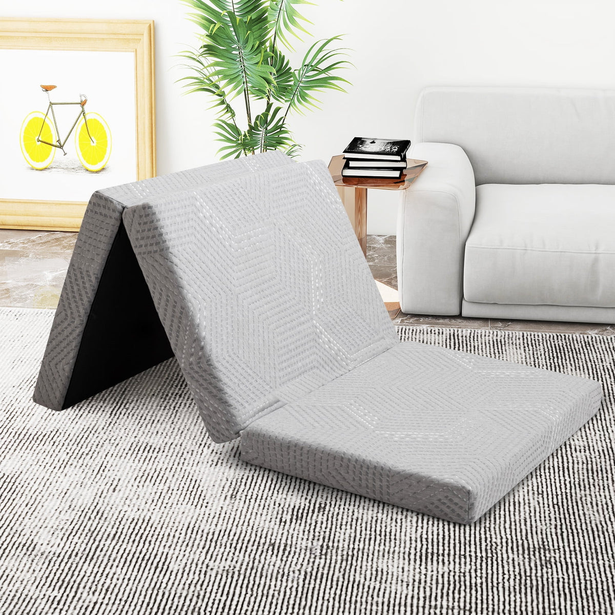 4 Inch Tri Folding Memory Foam Mattress E583