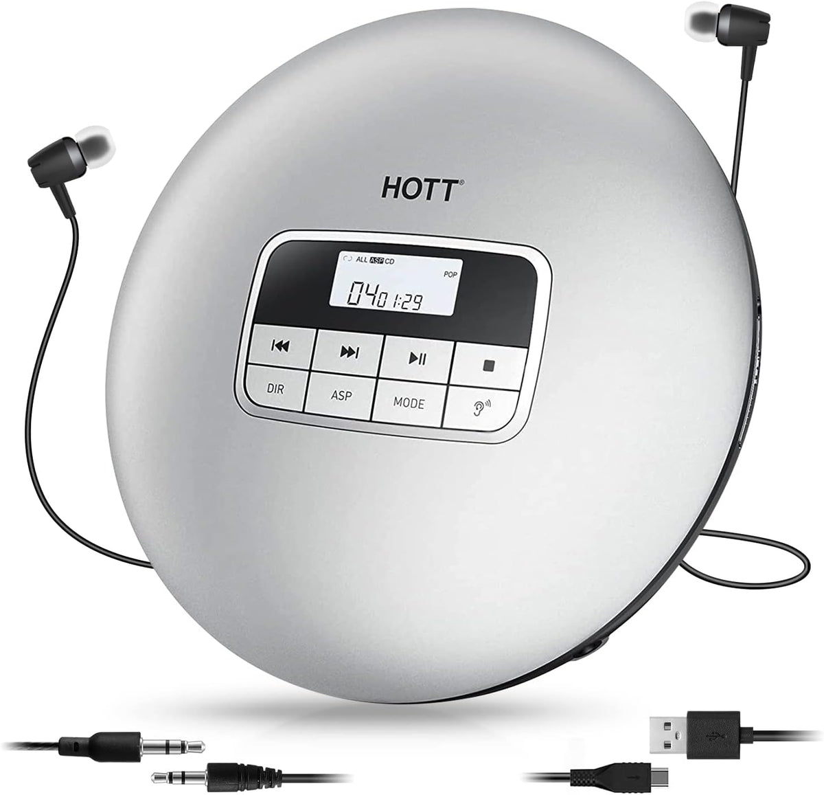 Portable CD Player with Anti-Skip Protection and Headphones A3275